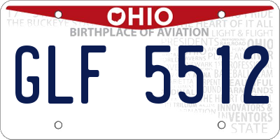 OH license plate GLF5512