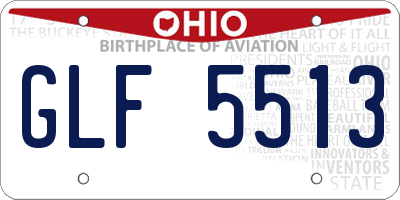 OH license plate GLF5513