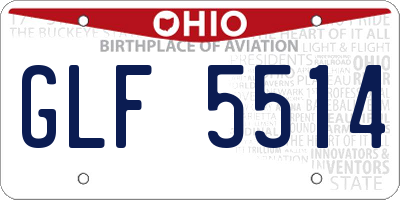 OH license plate GLF5514