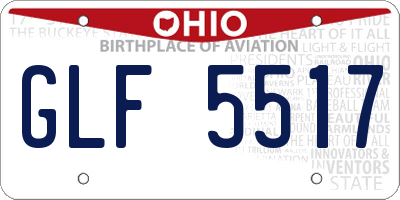 OH license plate GLF5517