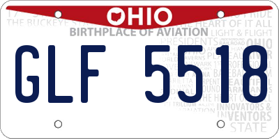 OH license plate GLF5518