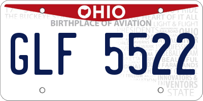 OH license plate GLF5522