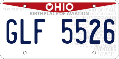 OH license plate GLF5526