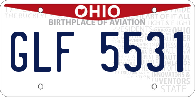 OH license plate GLF5531