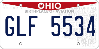 OH license plate GLF5534