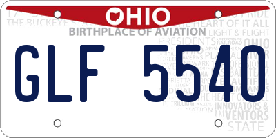 OH license plate GLF5540