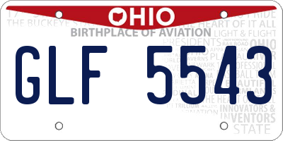 OH license plate GLF5543