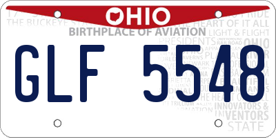 OH license plate GLF5548