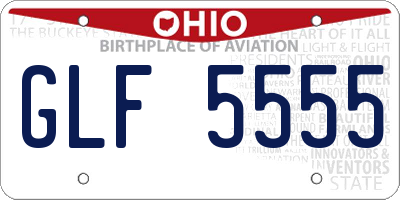 OH license plate GLF5555