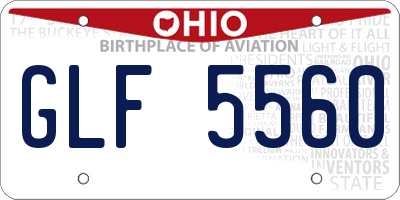 OH license plate GLF5560