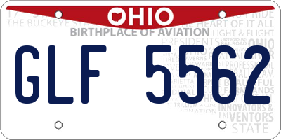OH license plate GLF5562