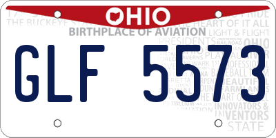 OH license plate GLF5573