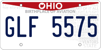 OH license plate GLF5575