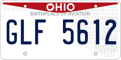 OH license plate GLF5612