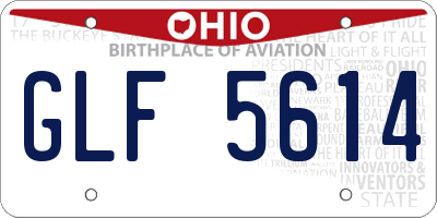 OH license plate GLF5614
