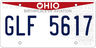 OH license plate GLF5617