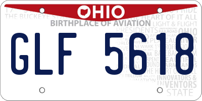 OH license plate GLF5618
