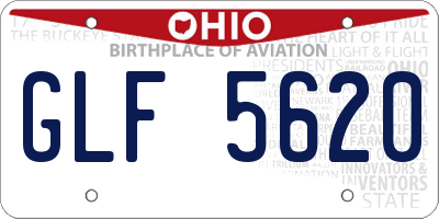 OH license plate GLF5620