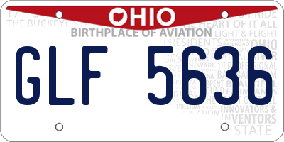 OH license plate GLF5636