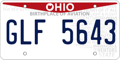 OH license plate GLF5643