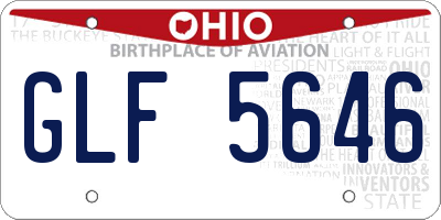 OH license plate GLF5646