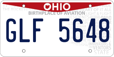 OH license plate GLF5648