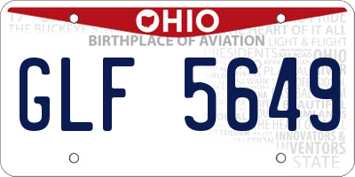 OH license plate GLF5649