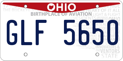 OH license plate GLF5650