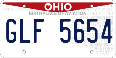 OH license plate GLF5654