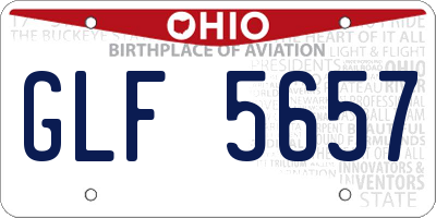 OH license plate GLF5657