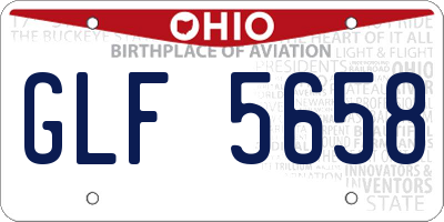 OH license plate GLF5658