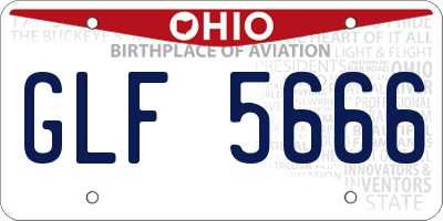 OH license plate GLF5666