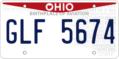 OH license plate GLF5674