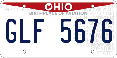 OH license plate GLF5676