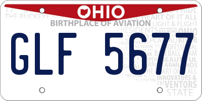 OH license plate GLF5677