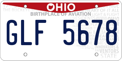 OH license plate GLF5678