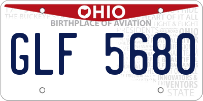 OH license plate GLF5680