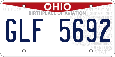 OH license plate GLF5692