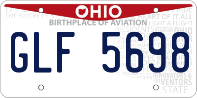 OH license plate GLF5698
