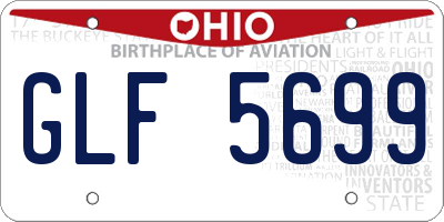 OH license plate GLF5699