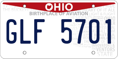OH license plate GLF5701