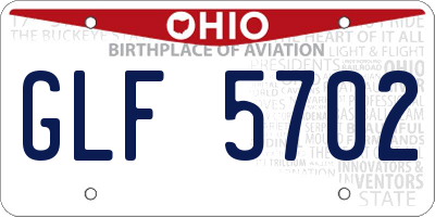 OH license plate GLF5702