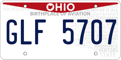 OH license plate GLF5707