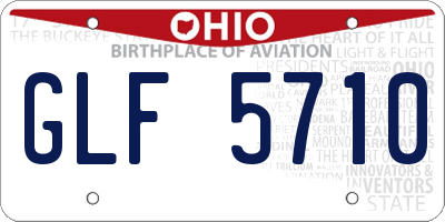 OH license plate GLF5710