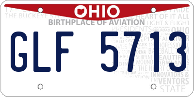 OH license plate GLF5713
