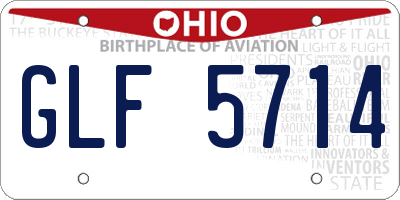 OH license plate GLF5714