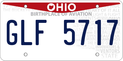 OH license plate GLF5717
