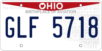OH license plate GLF5718