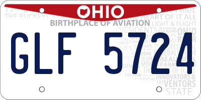 OH license plate GLF5724