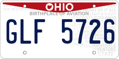 OH license plate GLF5726